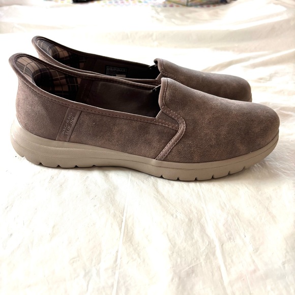 Skechers Slip-Ins On-the-GO Flex - Captivating Brown Suede Like SZ 9.5 Worn 1X - Picture 2 of 13